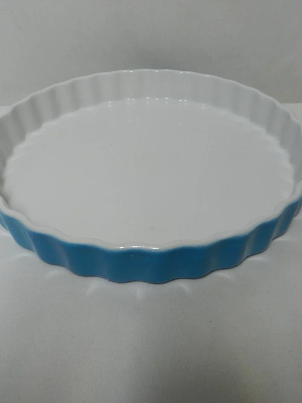 Vintage Fluted blue Tart Pie baking Dish 57028 by Injection Point 10.5